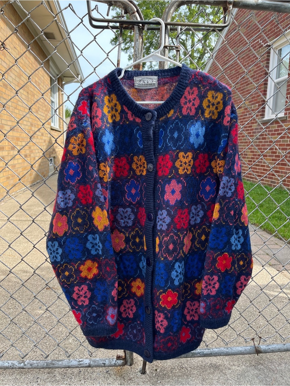Vintage wool blend Multicolor Floral Cardigan - Women Jackets & Coats